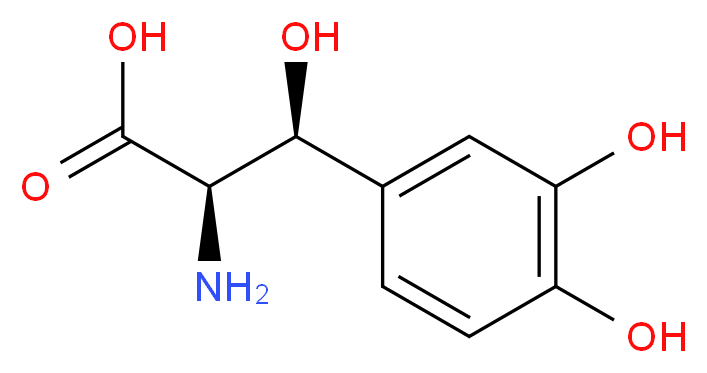 (2R,3S)-2-amino-3-(3,4-dihydroxyphenyl)-3-hydroxypropanoic acid_分子结构_CAS_23651-95-8