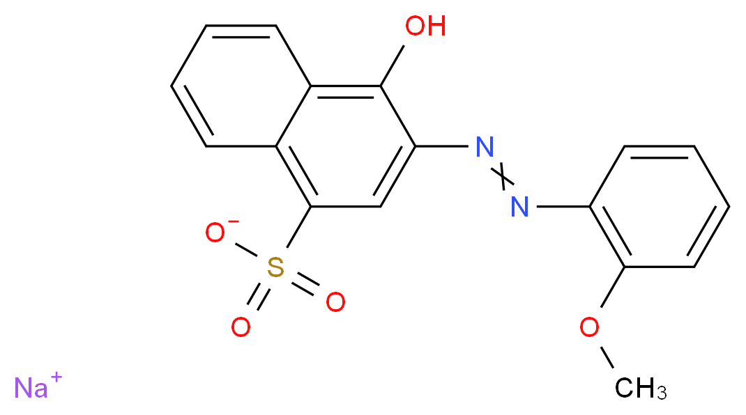 sodium 4-hydroxy-3-[(E)-2-(2-methoxyphenyl)diazen-1-yl]naphthalene-1-sulfonate_分子结构_CAS_5858-39-9