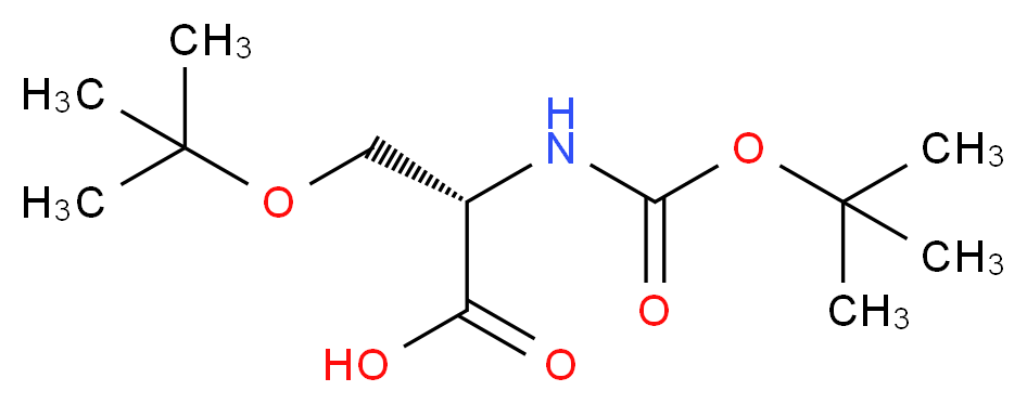 (2S)-3-(tert-butoxy)-2-{[(tert-butoxy)carbonyl]amino}propanoic acid_分子结构_CAS_13734-38-8