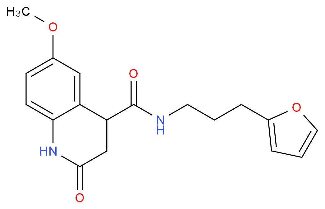 N-[3-(2-furyl)propyl]-6-methoxy-2-oxo-1,2,3,4-tetrahydroquinoline-4-carboxamide_分子结构_CAS_)