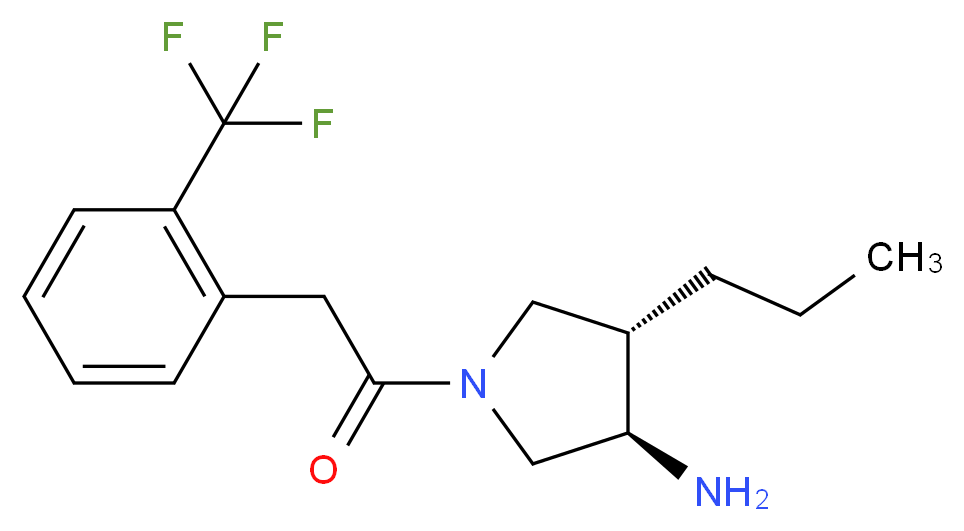(3R*,4S*)-4-propyl-1-{[2-(trifluoromethyl)phenyl]acetyl}pyrrolidin-3-amine_分子结构_CAS_)