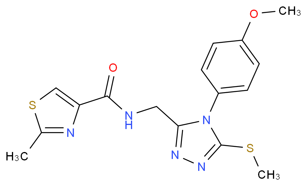 N-{[4-(4-methoxyphenyl)-5-(methylthio)-4H-1,2,4-triazol-3-yl]methyl}-2-methyl-1,3-thiazole-4-carboxamide_分子结构_CAS_)