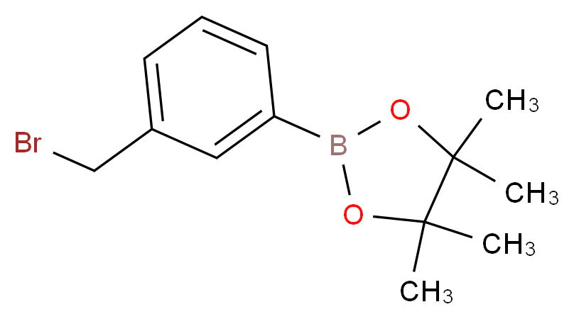 3-溴甲基苯硼酸频哪醇酯_分子结构_CAS_214360-74-4)