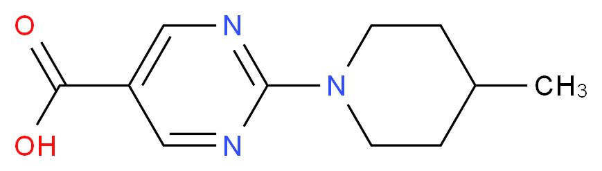 2-(4-Methyl-piperidin-1-yl)-pyrimidine-5-carboxylic acid_分子结构_CAS_883543-77-9)