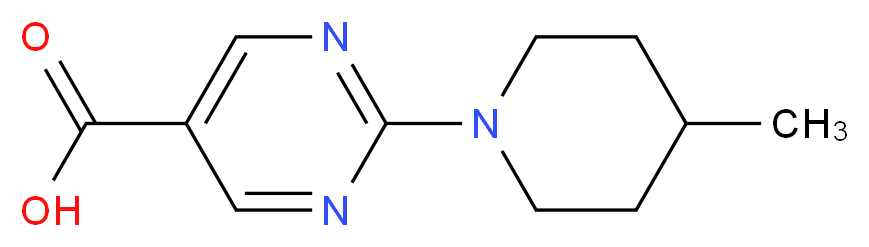 2-(4-methylpiperidin-1-yl)pyrimidine-5-carboxylic acid_分子结构_CAS_883543-77-9