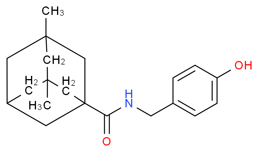 N-(4-hydroxybenzyl)-3,5-dimethyladamantane-1-carboxamide_分子结构_CAS_)