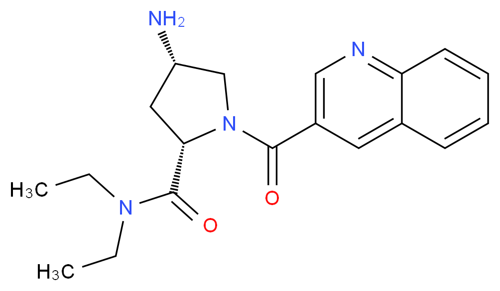 (2S,4S)-4-amino-N,N-diethyl-1-(quinolin-3-ylcarbonyl)pyrrolidine-2-carboxamide_分子结构_CAS_)