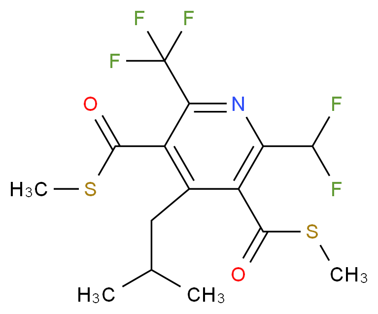 [2-(difluoromethyl)-4-(2-methylpropyl)-5-[(methylsulfanyl)carbonyl]-6-(trifluoromethyl)pyridin-3-yl](methylsulfanyl)methanone_分子结构_CAS_97886-45-8