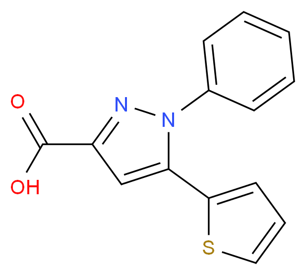 1-phenyl-5-(thiophen-2-yl)-1H-pyrazole-3-carboxylic acid_分子结构_CAS_220192-02-9