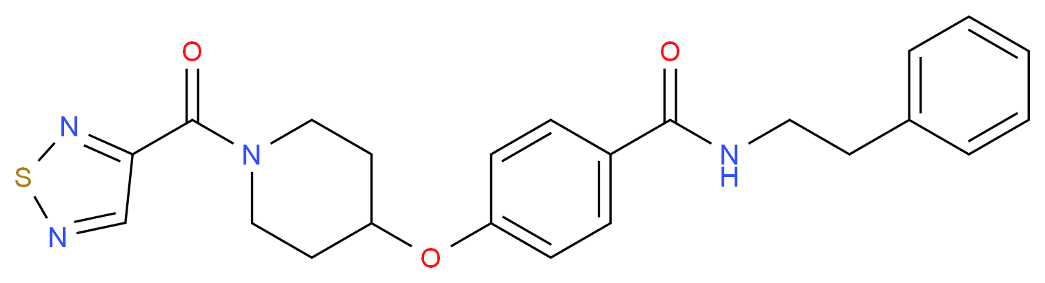 N-(2-phenylethyl)-4-{[1-(1,2,5-thiadiazol-3-ylcarbonyl)-4-piperidinyl]oxy}benzamide_分子结构_CAS_)