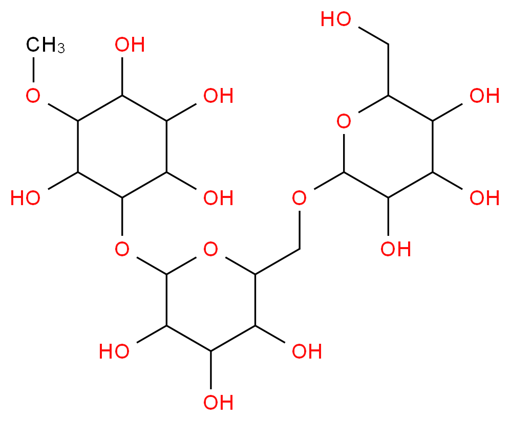 4-methoxy-6-{[3,4,5-trihydroxy-6-({[3,4,5-trihydroxy-6-(hydroxymethyl)oxan-2-yl]oxy}methyl)oxan-2-yl]oxy}cyclohexane-1,2,3,5-tetrol_分子结构_CAS_88167-26-4