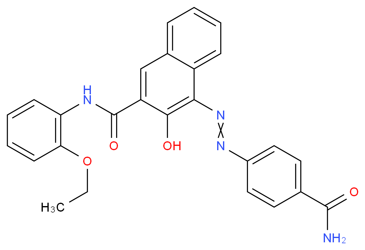 4-[2-(4-carbamoylphenyl)diazen-1-yl]-N-(2-ethoxyphenyl)-3-hydroxynaphthalene-2-carboxamide_分子结构_CAS_2786-76-7