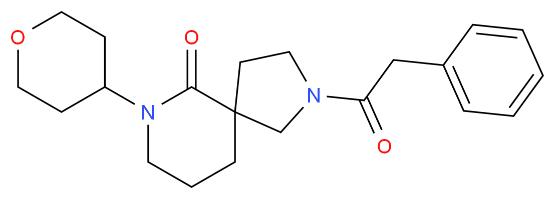 2-(phenylacetyl)-7-(tetrahydro-2H-pyran-4-yl)-2,7-diazaspiro[4.5]decan-6-one_分子结构_CAS_)
