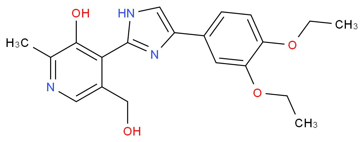 4-[4-(3,4-diethoxyphenyl)-1H-imidazol-2-yl]-5-(hydroxymethyl)-2-methylpyridin-3-ol_分子结构_CAS_)