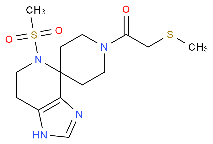 5-(methylsulfonyl)-1'-[(methylthio)acetyl]-1,5,6,7-tetrahydrospiro[imidazo[4,5-c]pyridine-4,4'-piperidine]_分子结构_CAS_)