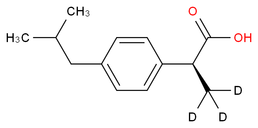 (2S)-2-[4-(2-methylpropyl)phenyl](3,3,3-<sup>2</sup>H<sub>3</sub>)propanoic acid_分子结构_CAS_51146-57-7
