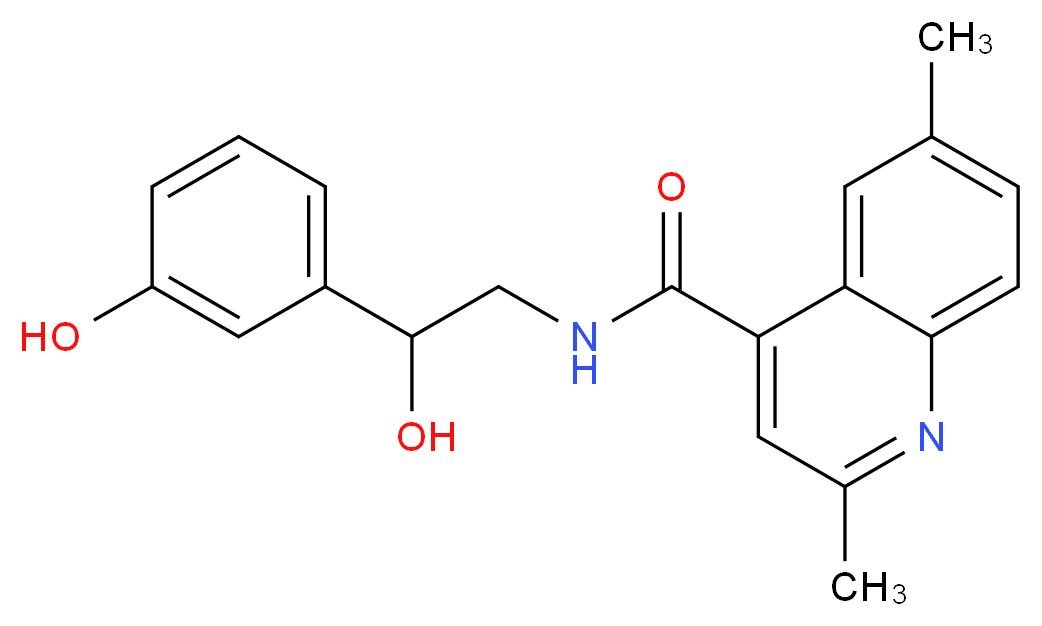 N-[2-hydroxy-2-(3-hydroxyphenyl)ethyl]-2,6-dimethyl-4-quinolinecarboxamide_分子结构_CAS_)