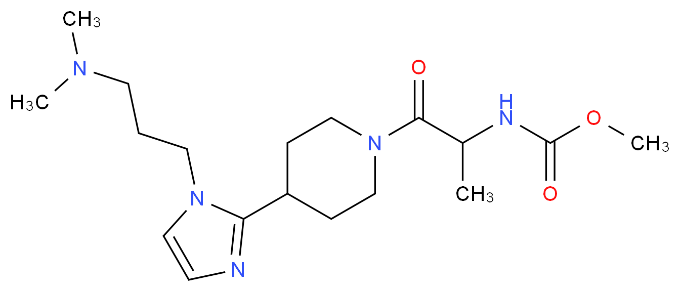 methyl [2-(4-{1-[3-(dimethylamino)propyl]-1H-imidazol-2-yl}-1-piperidinyl)-1-methyl-2-oxoethyl]carbamate (non-preferred name)_分子结构_CAS_)