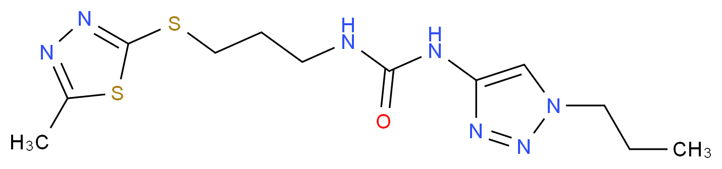 N-{3-[(5-methyl-1,3,4-thiadiazol-2-yl)thio]propyl}-N'-(1-propyl-1H-1,2,3-triazol-4-yl)urea_分子结构_CAS_)
