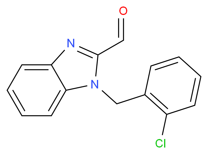 1-[(2-chlorophenyl)methyl]-1H-1,3-benzodiazole-2-carbaldehyde_分子结构_CAS_537010-38-1