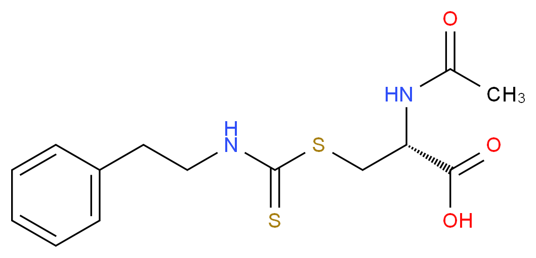 (2R)-2-acetamido-3-{[(2-phenylethyl)carbamothioyl]sulfanyl}propanoic acid_分子结构_CAS_131918-97-3