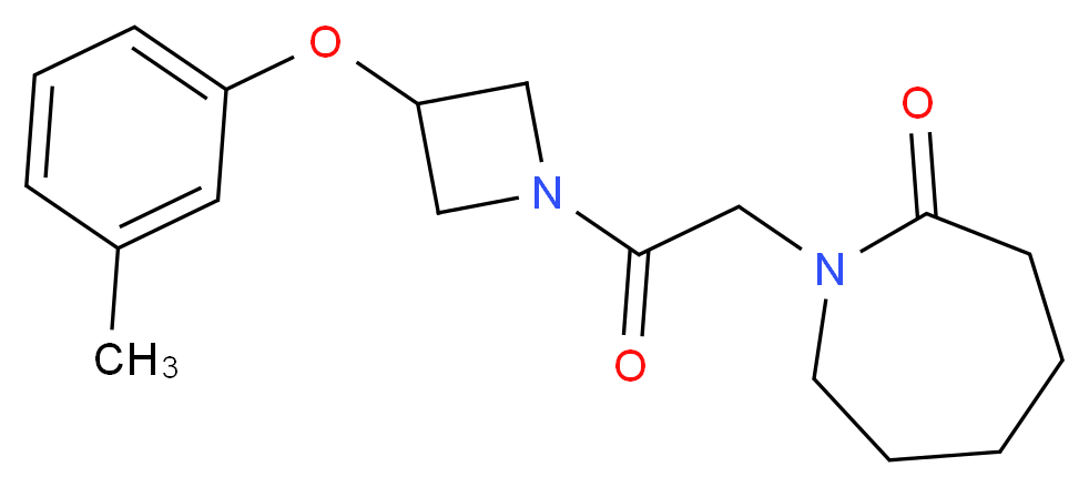 1-{2-[3-(3-methylphenoxy)-1-azetidinyl]-2-oxoethyl}-2-azepanone_分子结构_CAS_)