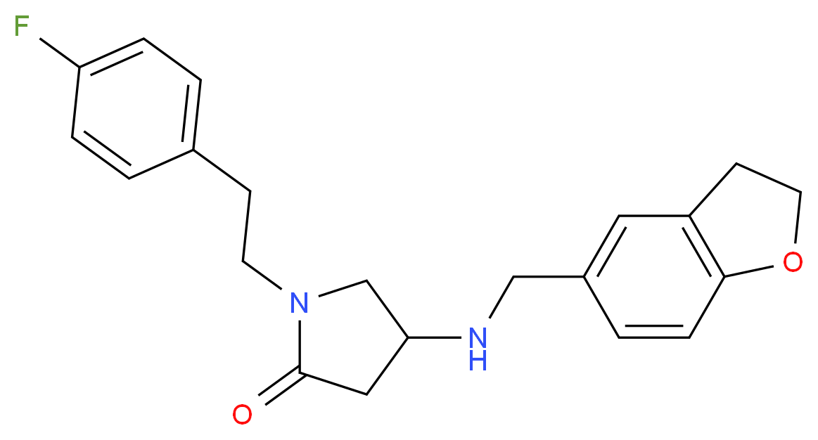 4-[(2,3-dihydro-1-benzofuran-5-ylmethyl)amino]-1-[2-(4-fluorophenyl)ethyl]-2-pyrrolidinone_分子结构_CAS_)