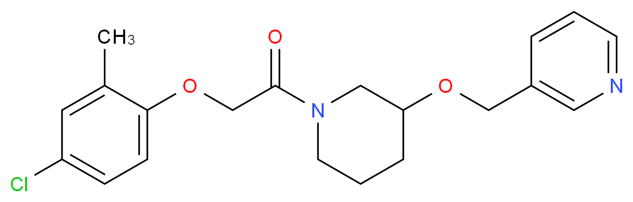 3-[({1-[(4-chloro-2-methylphenoxy)acetyl]-3-piperidinyl}oxy)methyl]pyridine_分子结构_CAS_)