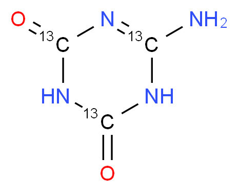 6-amino-1,2,3,4-tetrahydro(2,4,6-<sup>1</sup><sup>3</sup>C<sub>3</sub>)-1,3,5-triazine-2,4-dione_分子结构_CAS_1173021-81-2