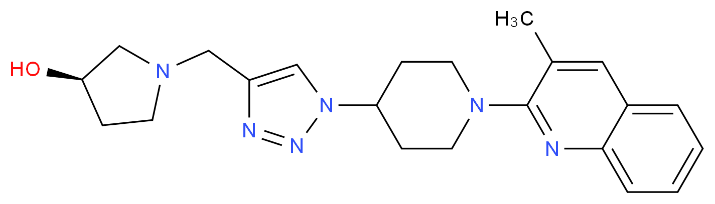 (3R)-1-({1-[1-(3-methylquinolin-2-yl)piperidin-4-yl]-1H-1,2,3-triazol-4-yl}methyl)pyrrolidin-3-ol_分子结构_CAS_)