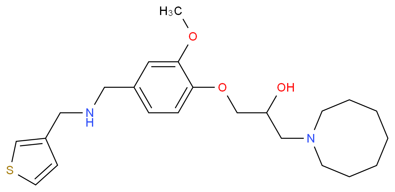 1-(1-azocanyl)-3-(2-methoxy-4-{[(3-thienylmethyl)amino]methyl}phenoxy)-2-propanol_分子结构_CAS_)