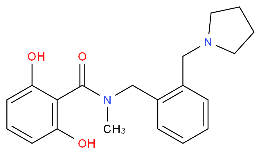 2,6-dihydroxy-N-methyl-N-[2-(pyrrolidin-1-ylmethyl)benzyl]benzamide_分子结构_CAS_)