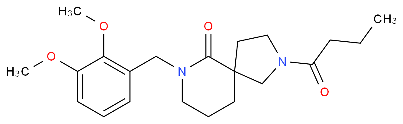 2-butyryl-7-(2,3-dimethoxybenzyl)-2,7-diazaspiro[4.5]decan-6-one_分子结构_CAS_)