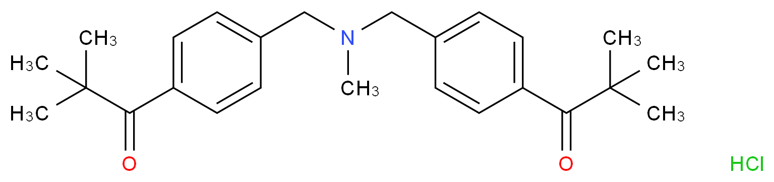 1-{4-[({[4-(2,2-dimethylpropanoyl)phenyl]methyl}(methyl)amino)methyl]phenyl}-2,2-dimethylpropan-1-one hydrochloride_分子结构_CAS_58101-75-0