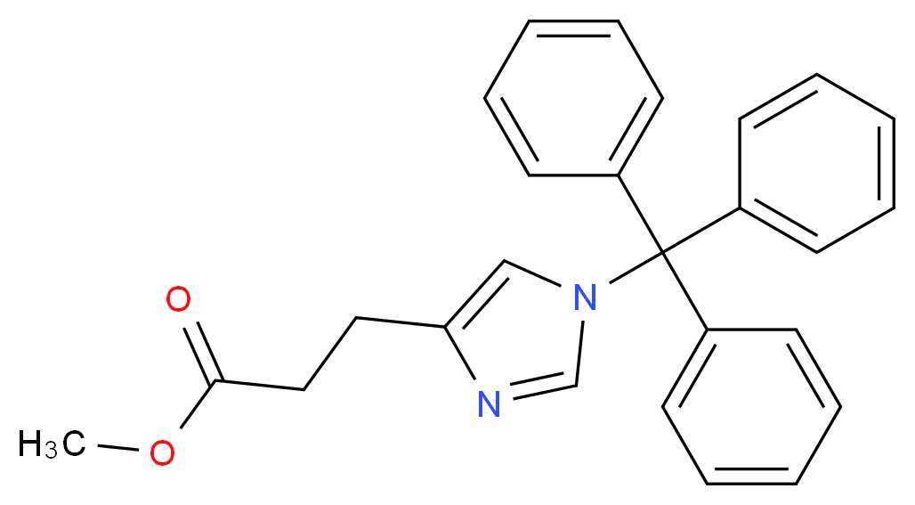 methyl 3-[1-(triphenylmethyl)-1H-imidazol-4-yl]propanoate_分子结构_CAS_102676-60-8