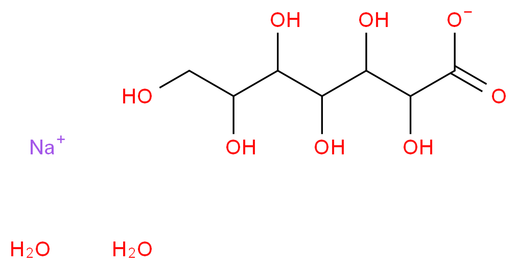 sodium 2,3,4,5,6,7-hexahydroxyheptanoate dihydrate_分子结构_CAS_13007-85-7