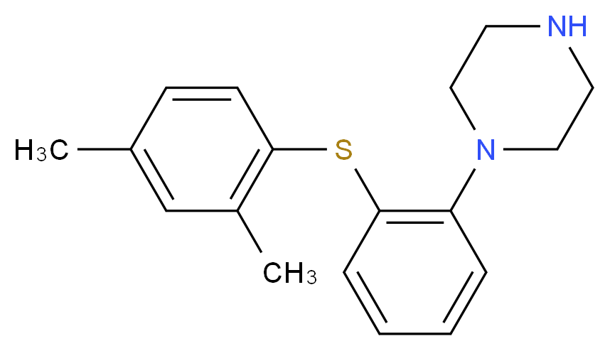1-{2-[(2,4-dimethylphenyl)sulfanyl]phenyl}piperazine_分子结构_CAS_508233-74-7