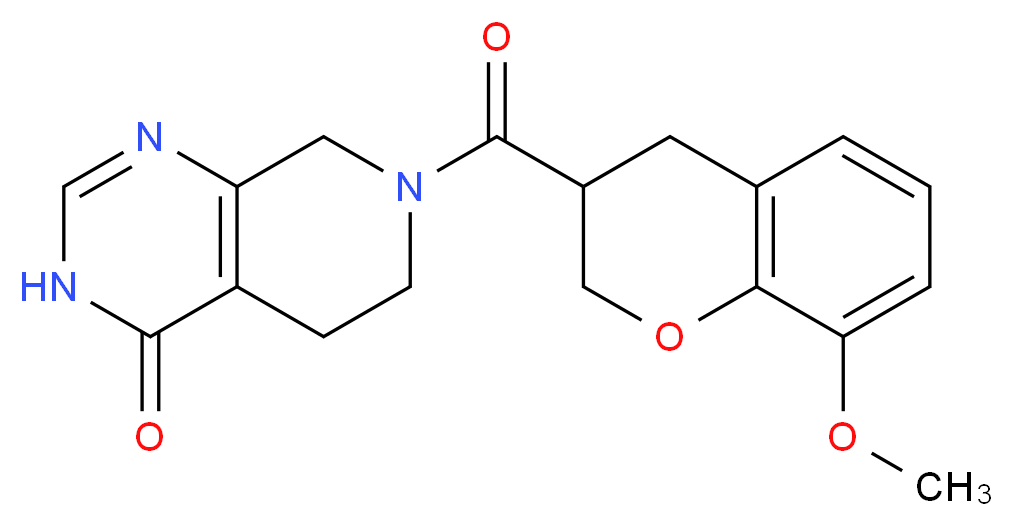 7-[(8-methoxy-3,4-dihydro-2H-chromen-3-yl)carbonyl]-5,6,7,8-tetrahydropyrido[3,4-d]pyrimidin-4(3H)-one_分子结构_CAS_)