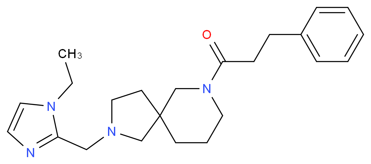 2-[(1-ethyl-1H-imidazol-2-yl)methyl]-7-(3-phenylpropanoyl)-2,7-diazaspiro[4.5]decane_分子结构_CAS_)