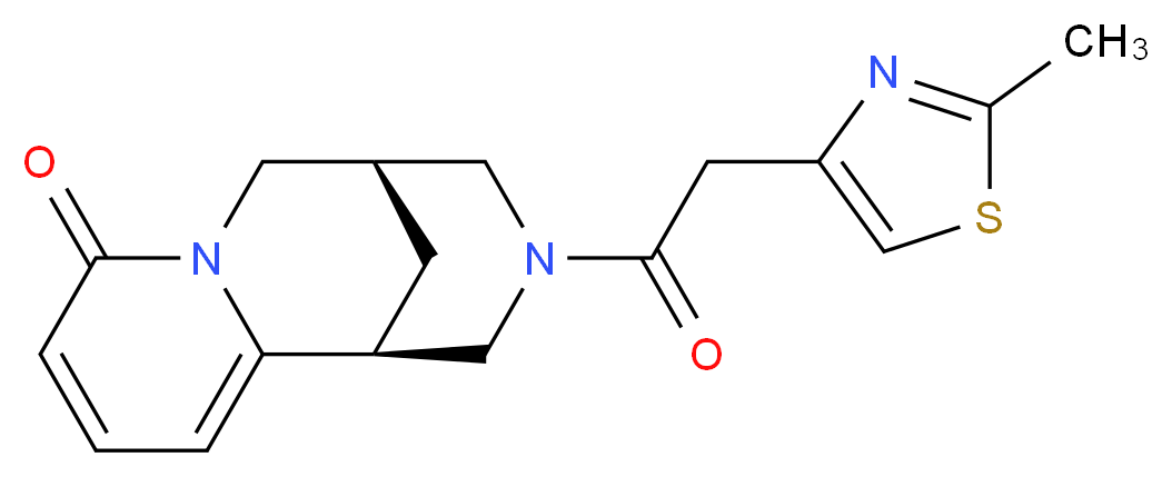 (1S,5R)-3-[(2-methyl-1,3-thiazol-4-yl)acetyl]-1,2,3,4,5,6-hexahydro-8H-1,5-methanopyrido[1,2-a][1,5]diazocin-8-one_分子结构_CAS_)
