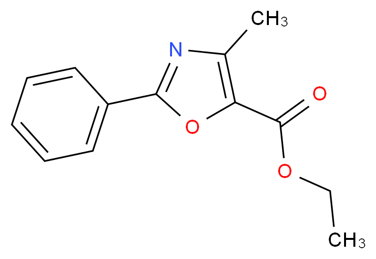 ethyl 4-methyl-2-phenyl-1,3-oxazole-5-carboxylate_分子结构_CAS_4620-52-4