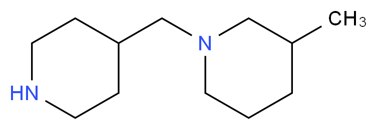 3-methyl-1-(piperidin-4-ylmethyl)piperidine_分子结构_CAS_926254-81-1