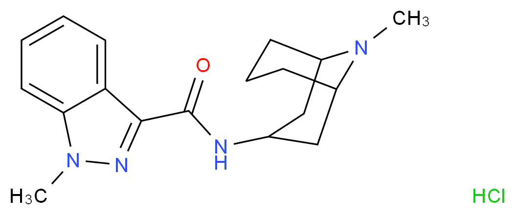 1-methyl-N-{9-methyl-9-azabicyclo[3.3.1]nonan-3-yl}-1H-indazole-3-carboxamide hydrochloride_分子结构_CAS_107007-99-8