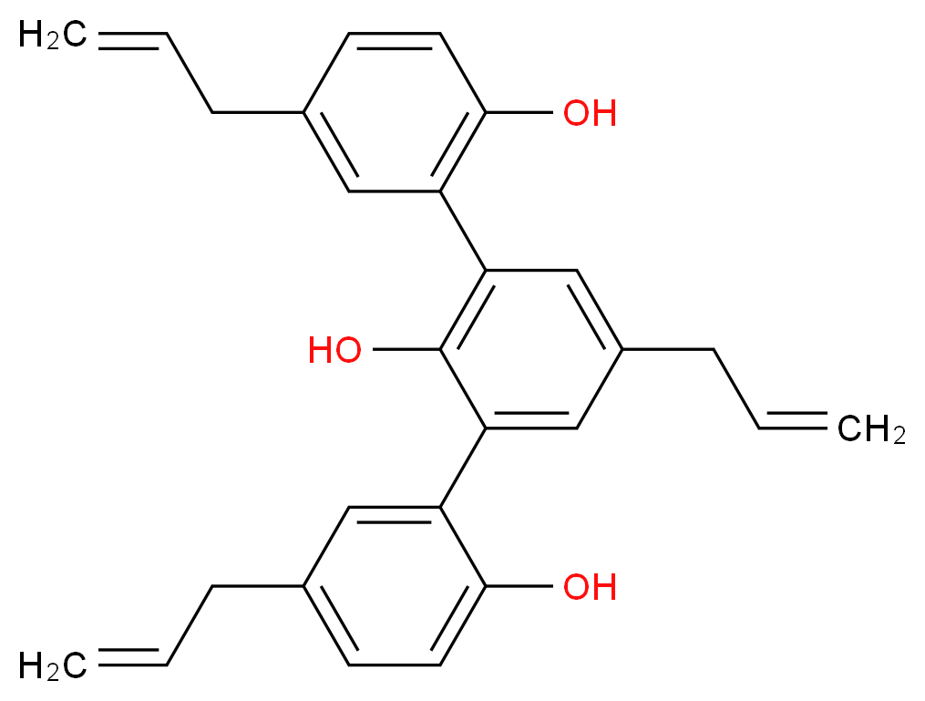 2,6-bis[2-hydroxy-5-(prop-2-en-1-yl)phenyl]-4-(prop-2-en-1-yl)phenol_分子结构_CAS_139726-29-7