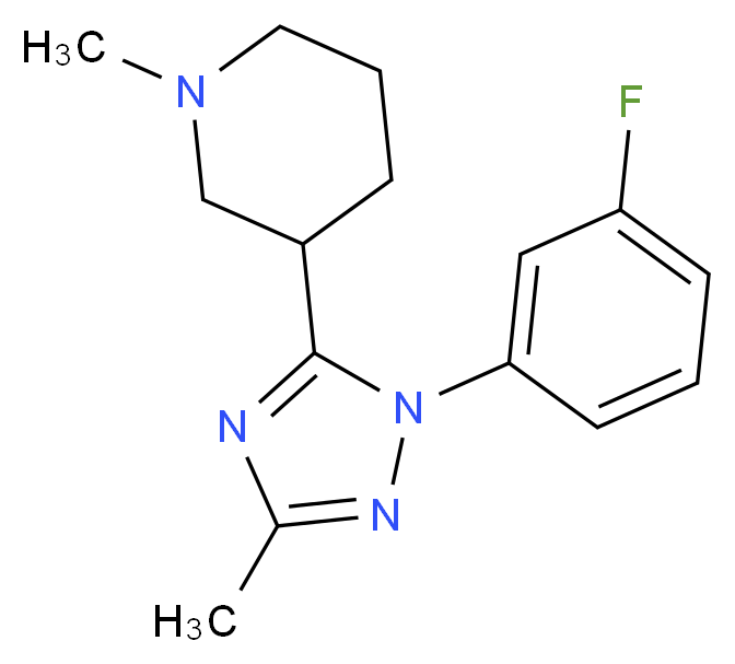 3-[1-(3-fluorophenyl)-3-methyl-1H-1,2,4-triazol-5-yl]-1-methylpiperidine_分子结构_CAS_)