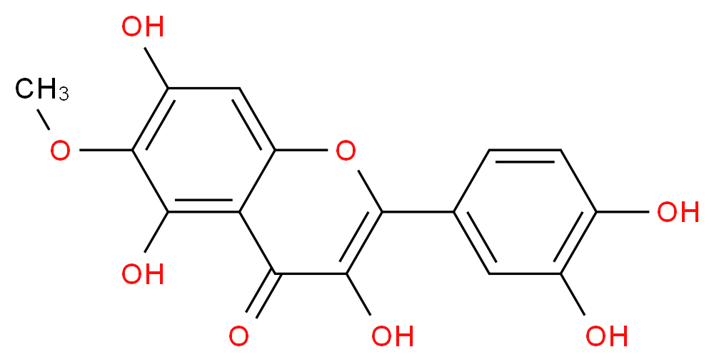 2-(3,4-dihydroxyphenyl)-3,5,7-trihydroxy-6-methoxy-4H-chromen-4-one_分子结构_CAS_519-96-0