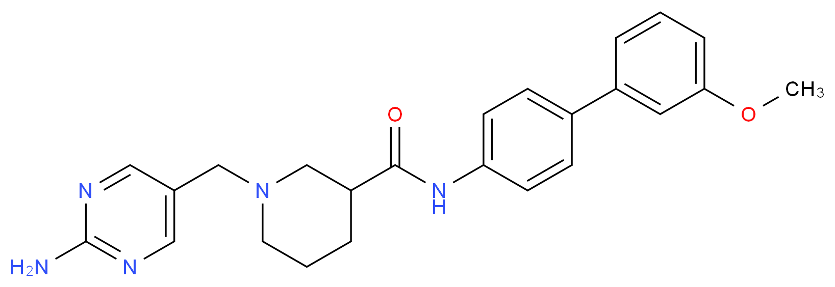1-[(2-amino-5-pyrimidinyl)methyl]-N-(3'-methoxy-4-biphenylyl)-3-piperidinecarboxamide_分子结构_CAS_)
