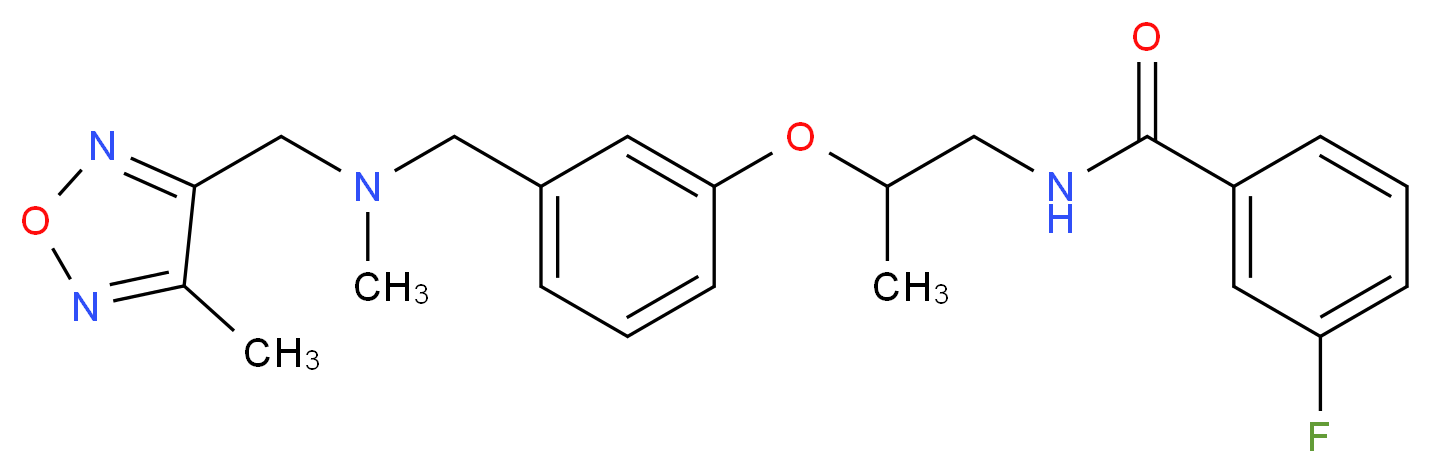 3-fluoro-N-{2-[3-({methyl[(4-methyl-1,2,5-oxadiazol-3-yl)methyl]amino}methyl)phenoxy]propyl}benzamide_分子结构_CAS_)