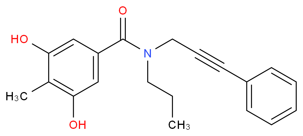 3,5-dihydroxy-4-methyl-N-(3-phenylprop-2-yn-1-yl)-N-propylbenzamide_分子结构_CAS_)