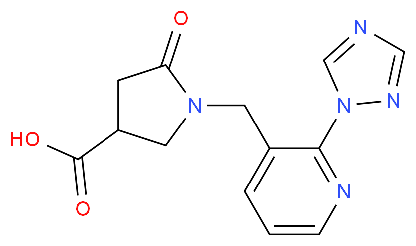 5-oxo-1-{[2-(1H-1,2,4-triazol-1-yl)pyridin-3-yl]methyl}pyrrolidine-3-carboxylic acid_分子结构_CAS_)